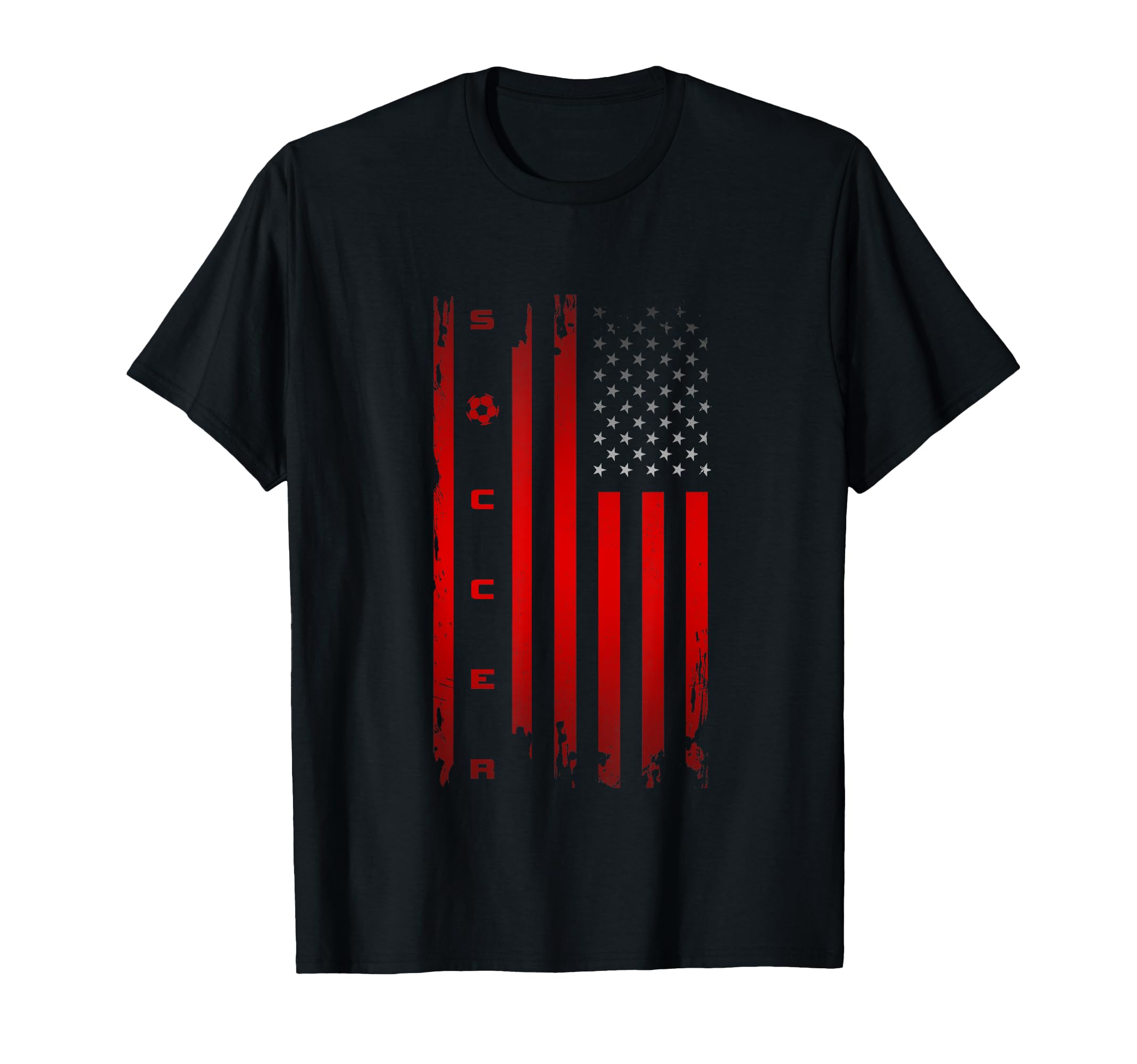 American Flag Soccer Soccer T-Shirt - Fun Novelty Design Men Women - T-Shirt, Sweatshirt, Hoodie