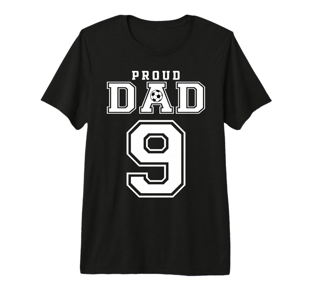 Number 9 Custom Proud Soccer Futbol T-Shirt - Trendy Graphic for Adults - T-Shirt, Sweatshirt, Hoodie