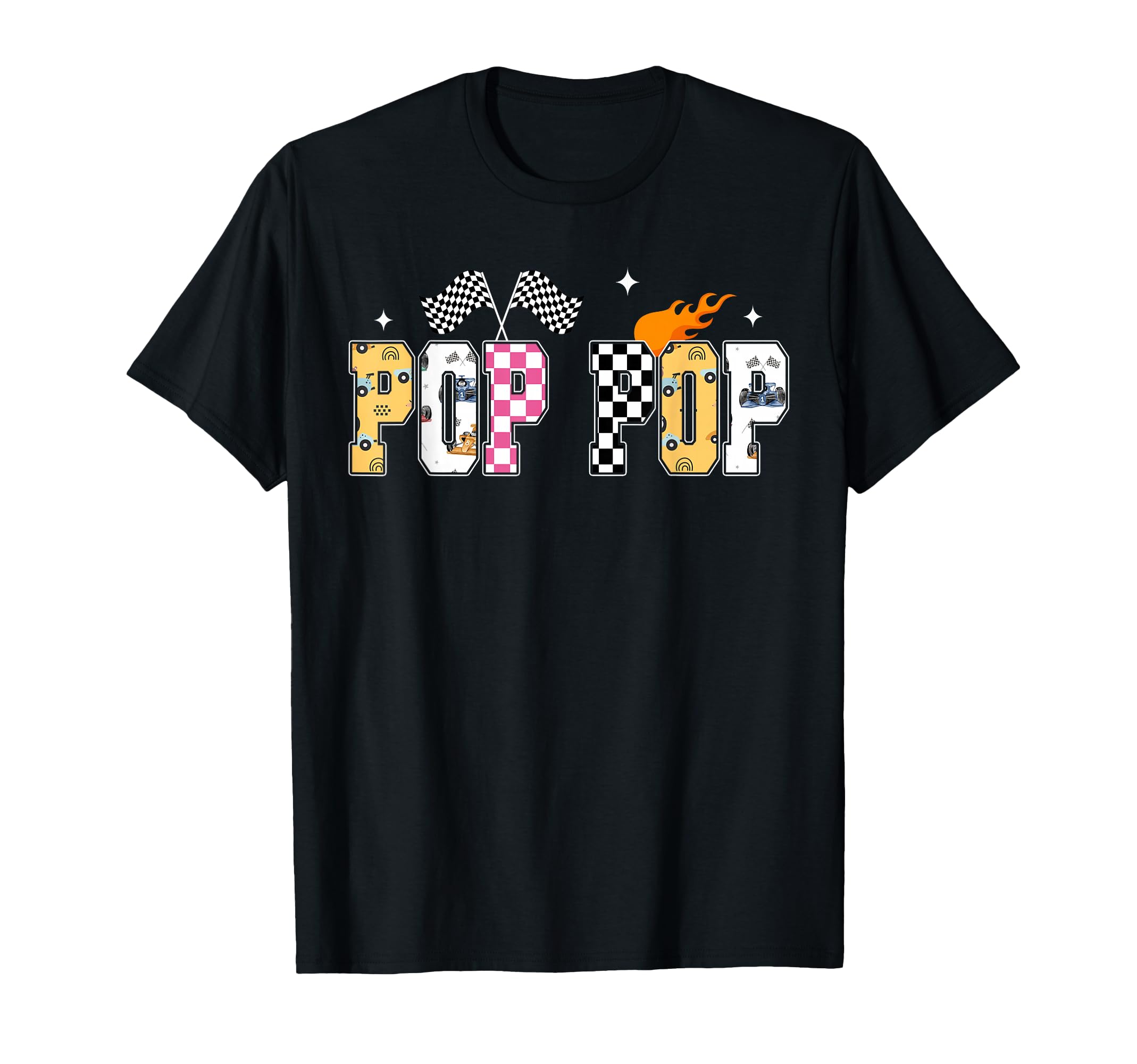 Pop Pop Pit Crew Racing Car Birthday T-Shirt - Novelty Apparel Unisex - T-Shirt, Sweatshirt, Hoodie