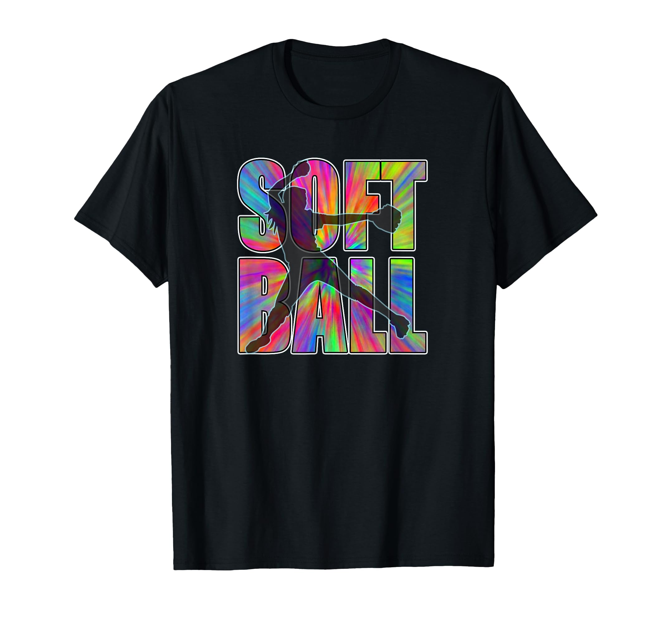 Softball Pitcher Tie Dye Multi Color T-Shirt - Unique Graphic for Adults - T-Shirt, Sweatshirt, Hoodie