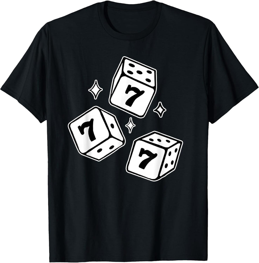 777 Lucky Dice Angel Number Blackwork Small - Adult & Kids T-Shirts, Sweatshirts & Hoodies apparel design preview 1