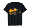 Acoustic Guitar Lake Reflections Tree T-Shirt - Graphic Print Unisex - T-Shirt, Sweatshirt, Hoodie