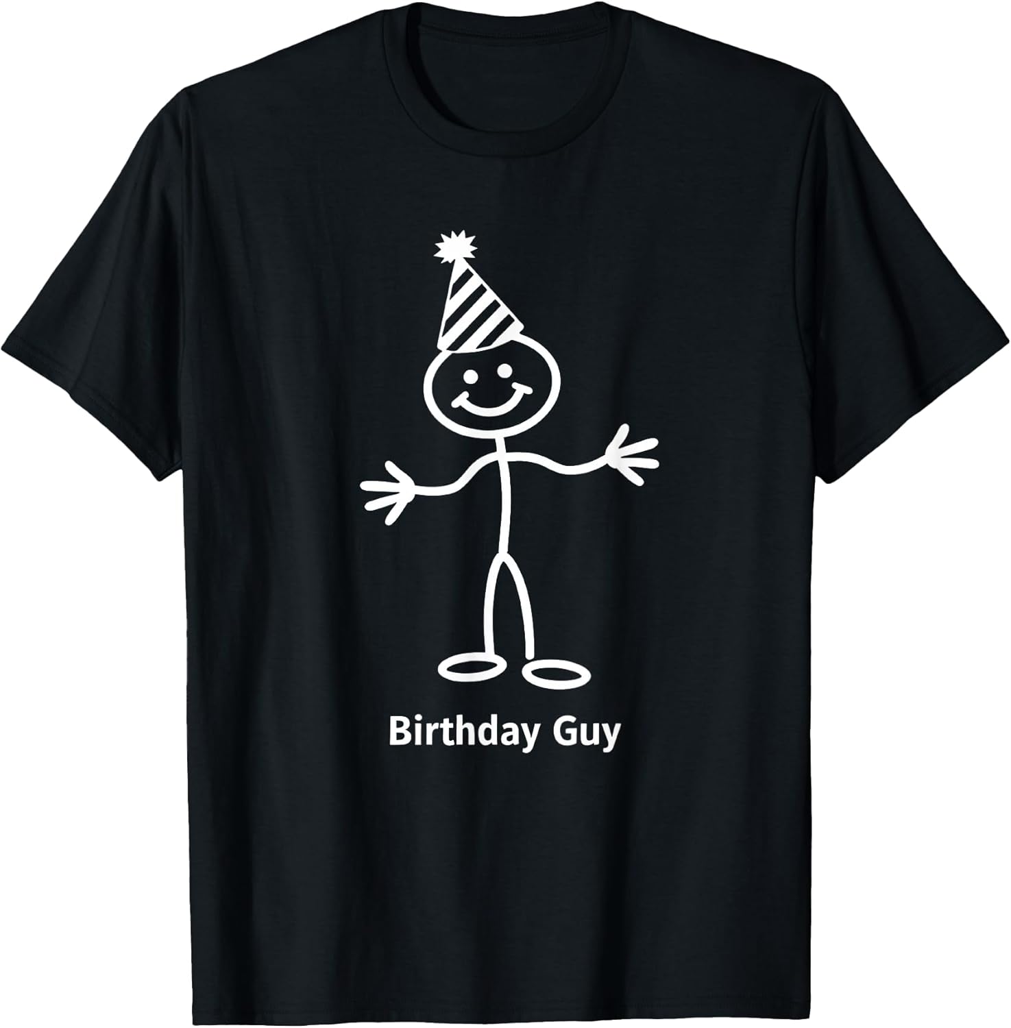 Birthday Guy Fun Stick Figure Party Hat - Adult & Kids T-Shirts, Sweatshirts & Hoodies apparel design preview 1