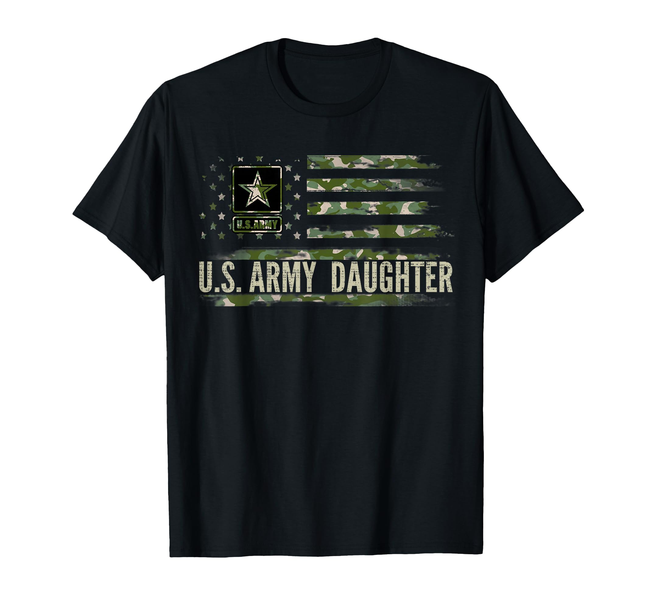 U S Army Daughter Camo American T-Shirt - Fun Novelty Design for Adults - T-Shirt, Sweatshirt, Hoodie