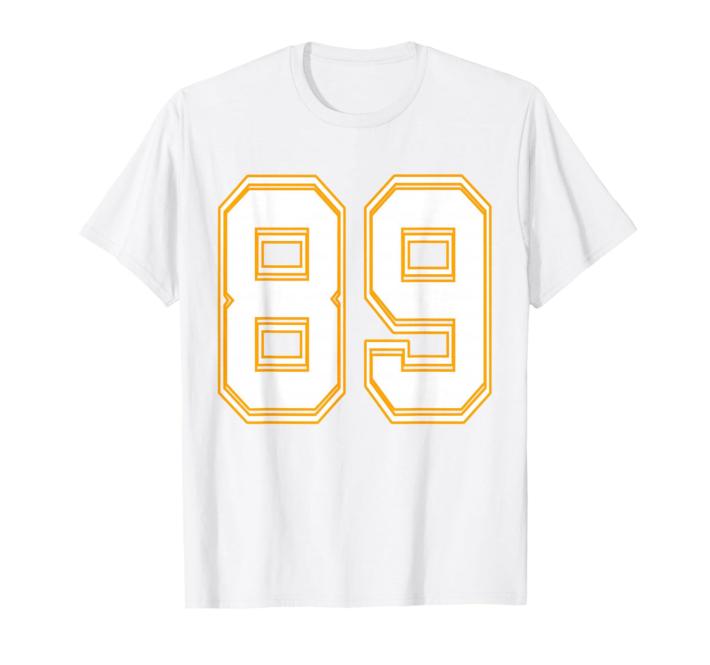 Number 89 Red Yellow White Football T-Shirt - Novelty Apparel for Adults - T-Shirt, Sweatshirt, Hoodie