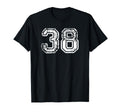 Number 38 Baseball Football Soccer T-Shirt - Aesthetic Graphic Unisex - T-Shirt, Sweatshirt, Hoodie