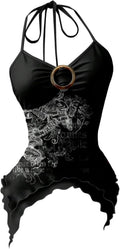 Women's Gothic Graphic Halter Crop Tops Y2k - Adult & Kids T-Shirts, Sweatshirts & Hoodies apparel design preview 1