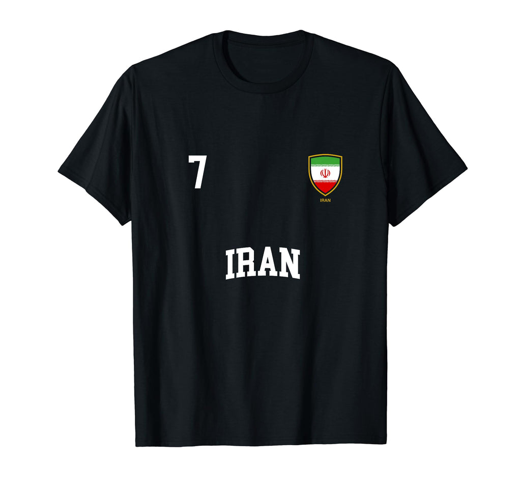 Iran Football 7 Back Iranian Flag T-Shirt - Fun Novelty Design Men Women - T-Shirt, Sweatshirt, Hoodie