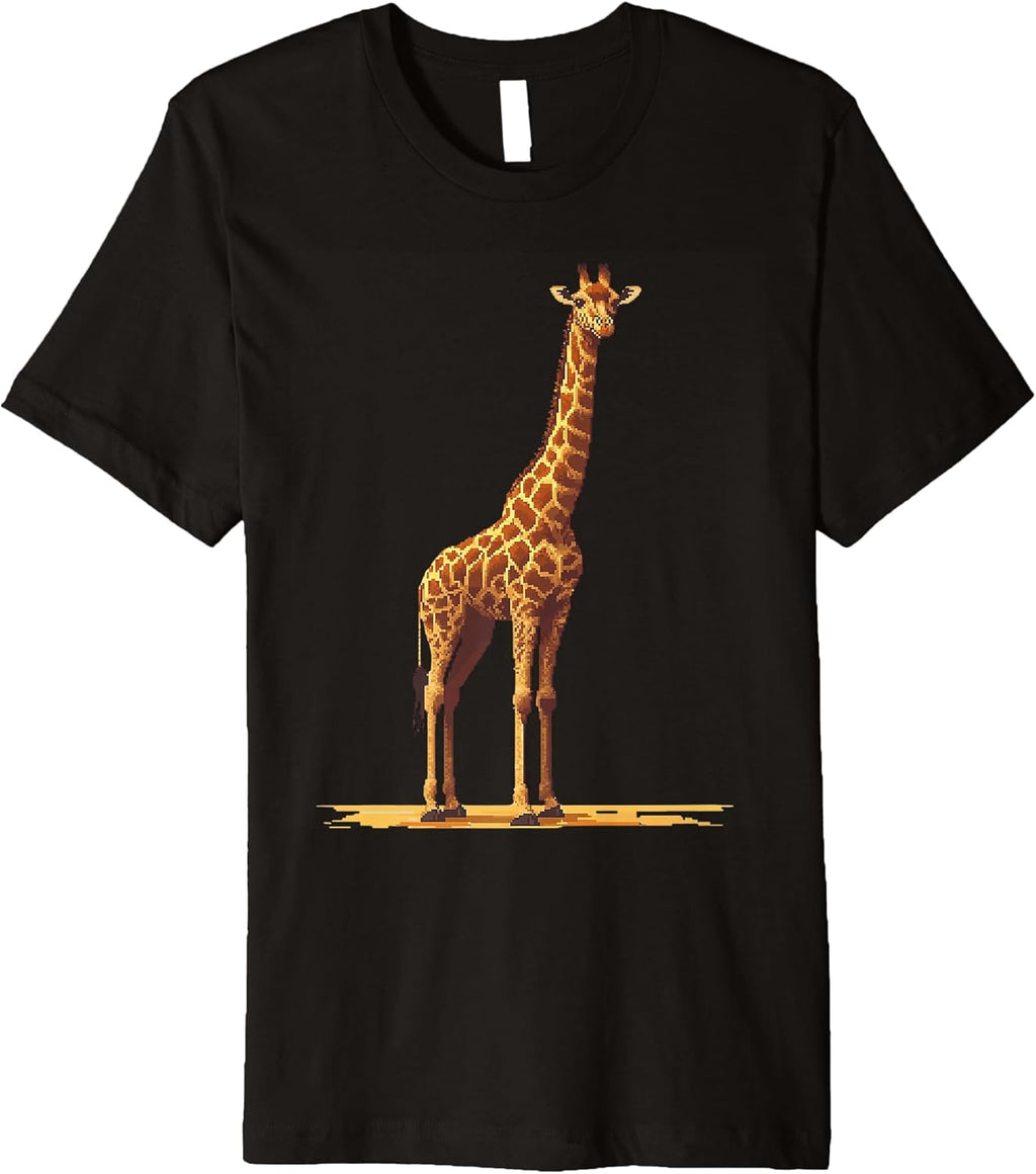 Pixel Art Giraffe Animal Lover Design Premium - Adult & Kids T-Shirts, Sweatshirts & Hoodies apparel design preview 1