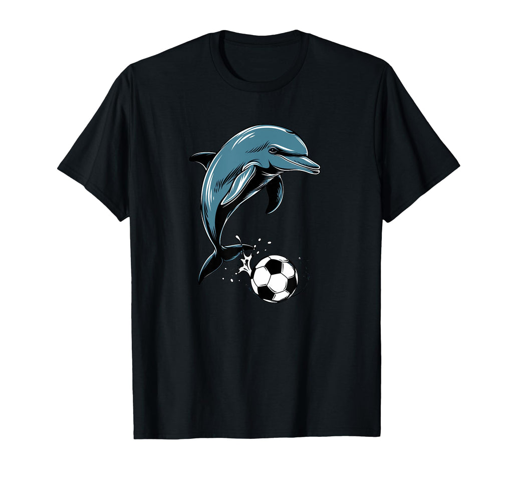 Dolphin Playing Soccer Orca Playing T-Shirt - Minimalist Print Unisex - T-Shirt, Sweatshirt, Hoodie
