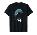 Dolphin Playing Soccer Orca Playing T-Shirt - Minimalist Print Unisex - T-Shirt, Sweatshirt, Hoodie
