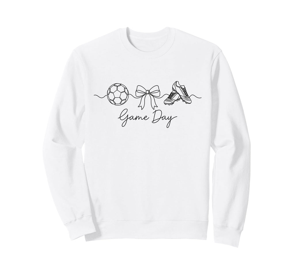 Game Day Soccer Mom Ball Bow Cleats Sweatshirt - Fun Novelty Design Unisex - T-Shirt, Sweatshirt, Hoodie