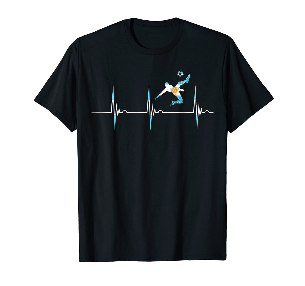 Argentina Flag Heartbeat Ekg Pulse T-Shirt - Unique Graphic Unisex - T-Shirt, Sweatshirt, Hoodie