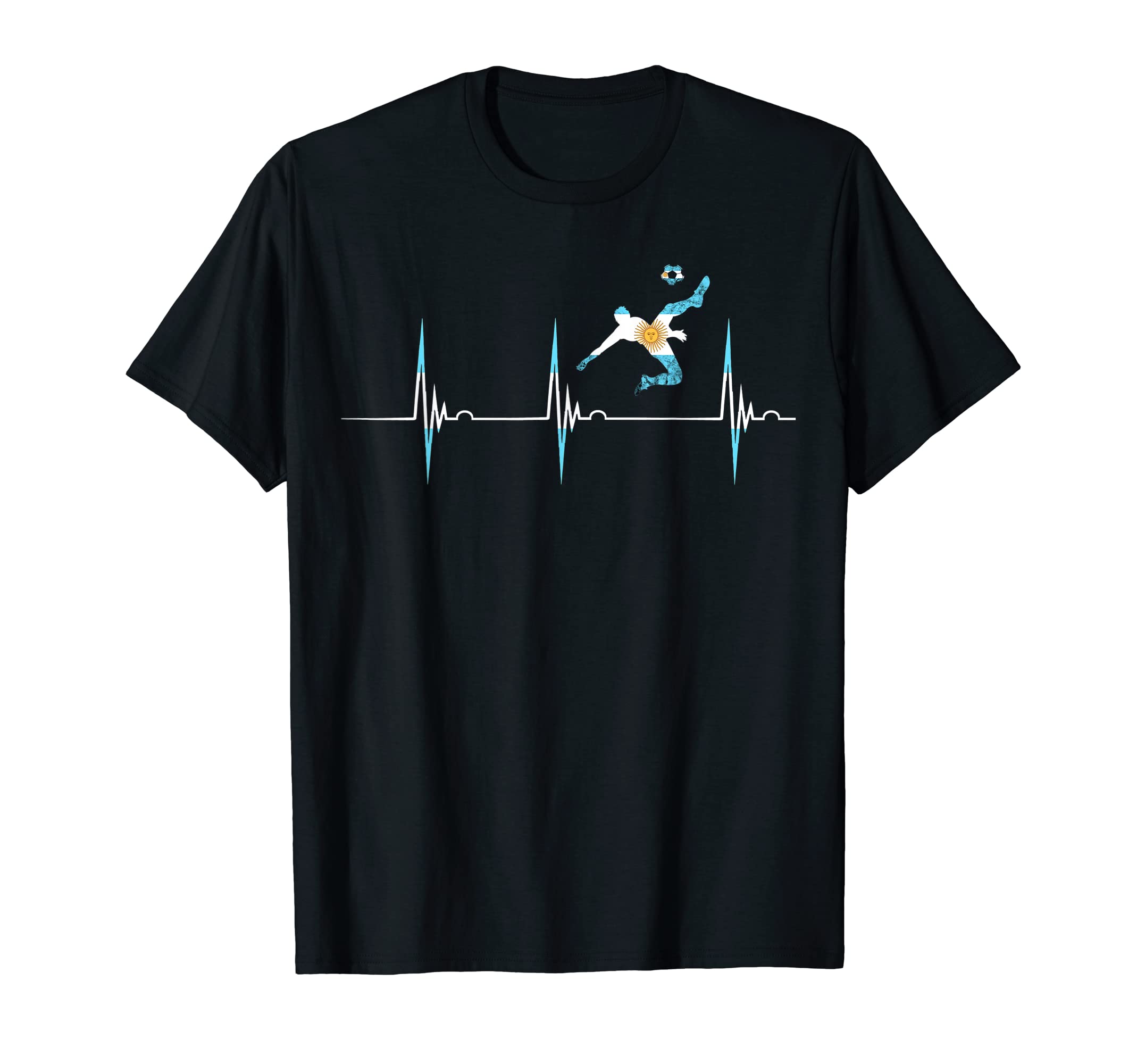 Argentina Flag Heartbeat Ekg Pulse T-Shirt - Unique Graphic Unisex - T-Shirt, Sweatshirt, Hoodie