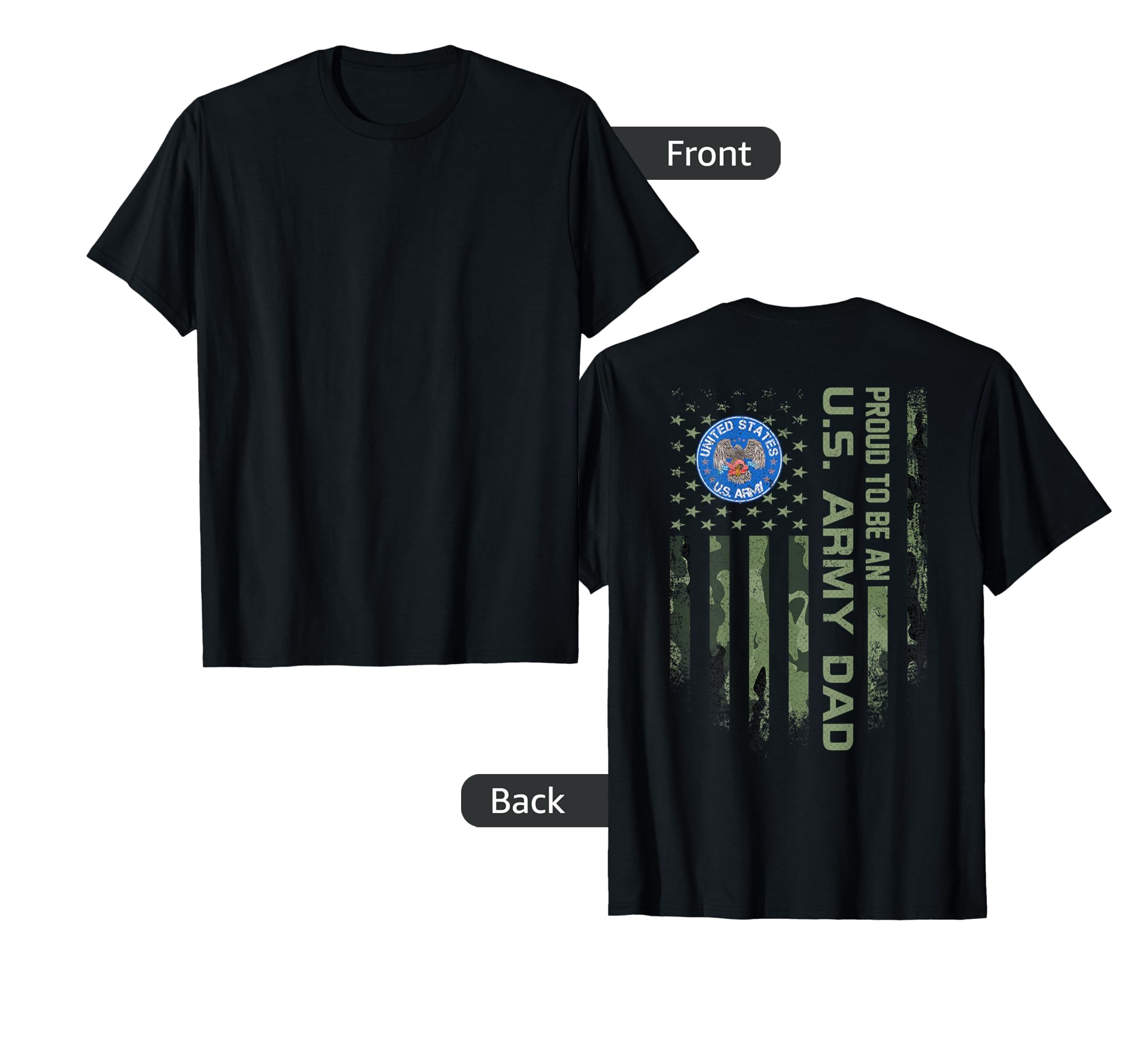 Usa Flag Proud To Be Us Army Veteran Dad T-Shirt - Custom Art Print Unisex - T-Shirt, Sweatshirt, Hoodie