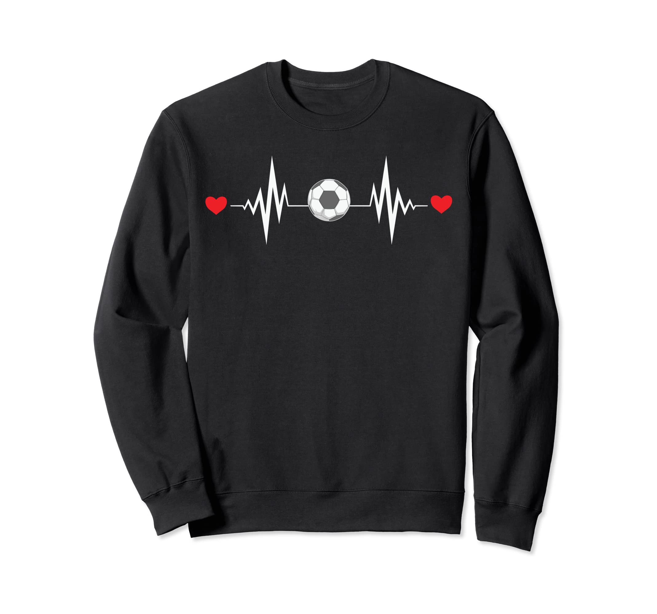 Soccer Ball Heartbeat Funny Soccer Sweatshirt - Graphic Print Unisex - T-Shirt, Sweatshirt, Hoodie