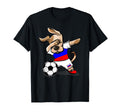 Funny Dabbing Dog Russia Soccer Jersey T-Shirt - Fun Novelty Design Unisex - T-Shirt, Sweatshirt, Hoodie
