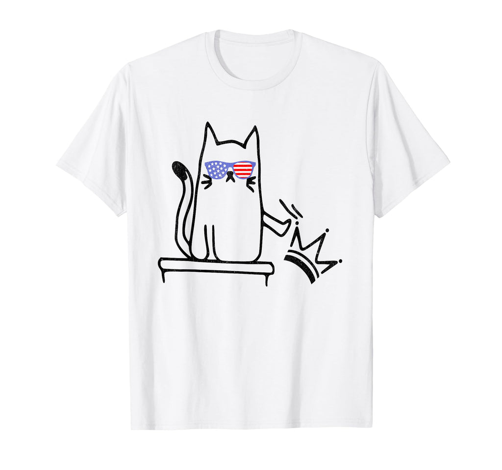 Cat No Kings America Funny Political Cat T-Shirt - Trendy Graphic Unisex - T-Shirt, Sweatshirt, Hoodie