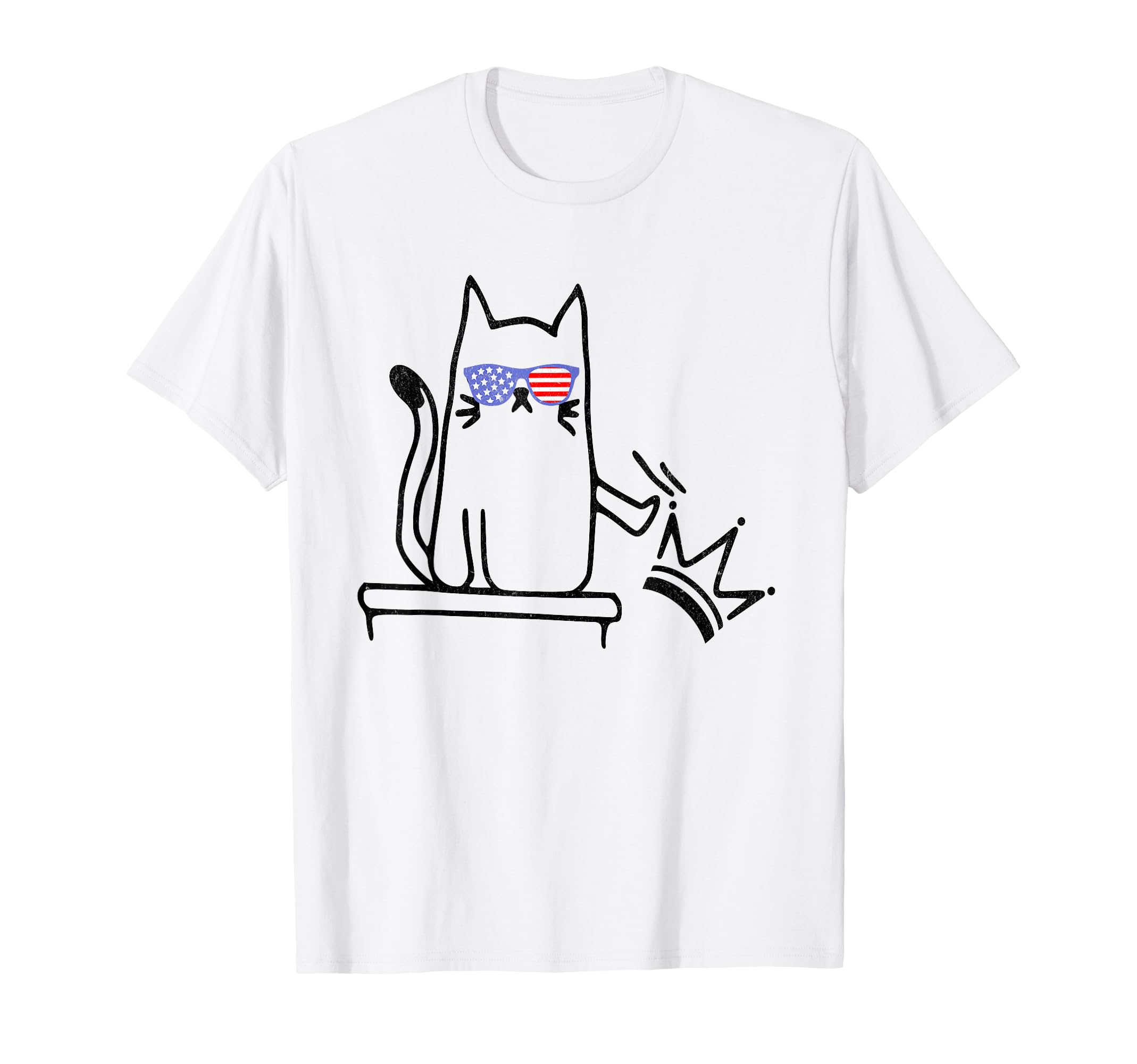 Cat No Kings America Funny Political Cat T-Shirt - Trendy Graphic Unisex - T-Shirt, Sweatshirt, Hoodie