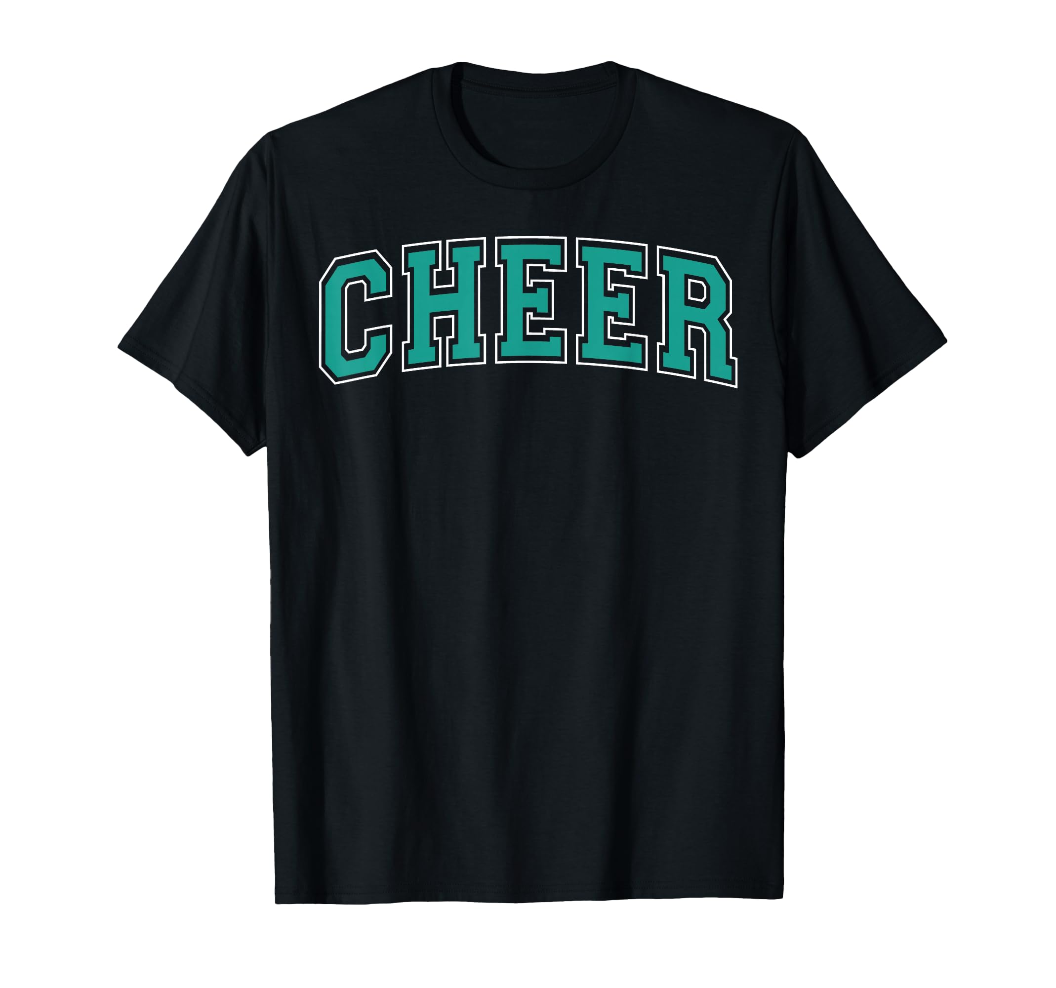 Cheer Varsity Teal And White T-Shirt - Fun Novelty Design for Adults - T-Shirt, Sweatshirt, Hoodie