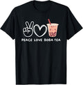Peace, Love Boba Tea Kawaii Lover Food - Adult & Kids T-Shirts, Sweatshirts & Hoodies apparel design preview 1