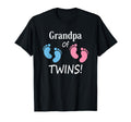 Grandpa And Twins Footprint Grandfather T-Shirt - Novelty Apparel Men Women - T-Shirt, Sweatshirt, Hoodie