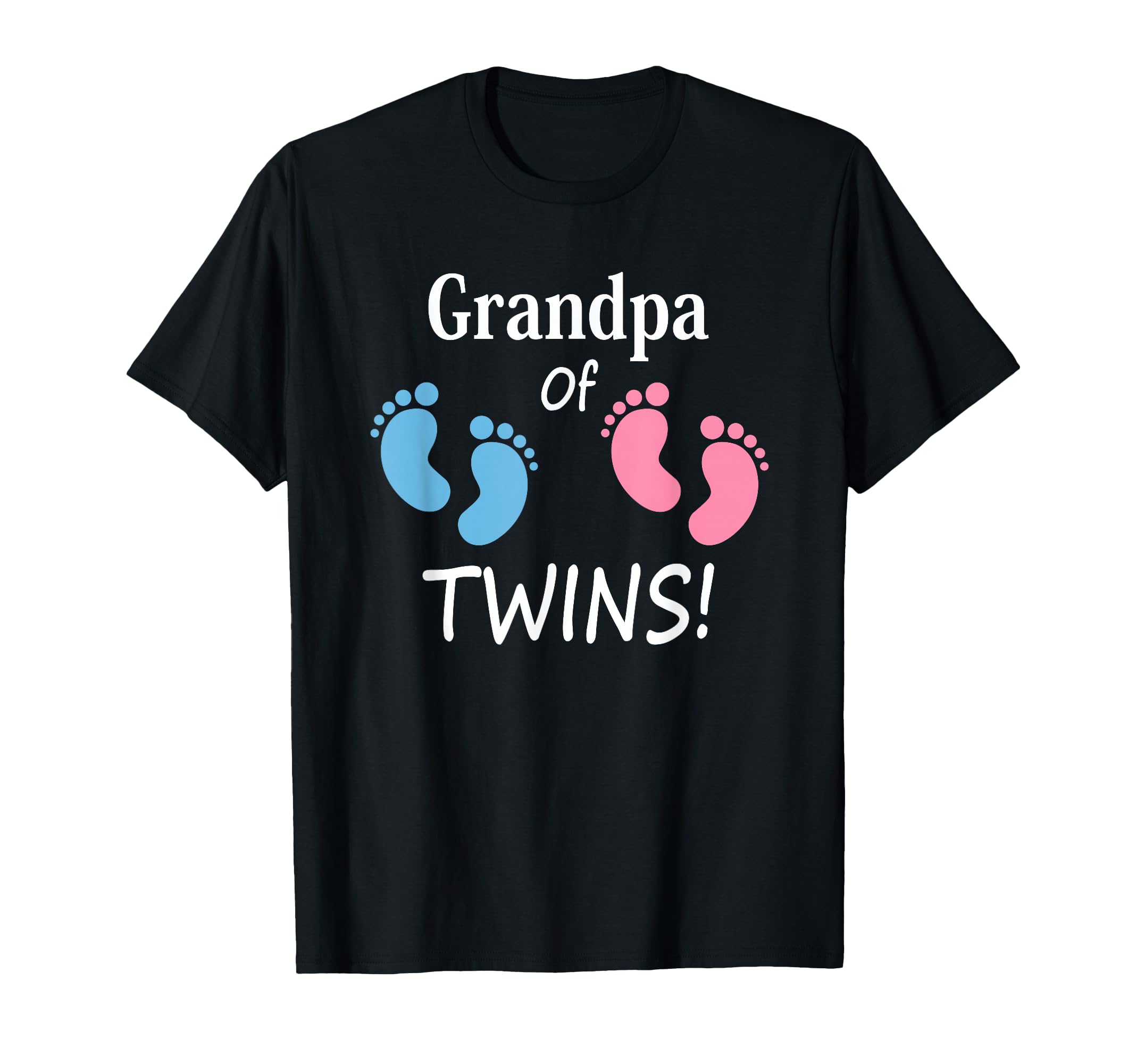 Grandpa And Twins Footprint Grandfather T-Shirt - Novelty Apparel Men Women - T-Shirt, Sweatshirt, Hoodie