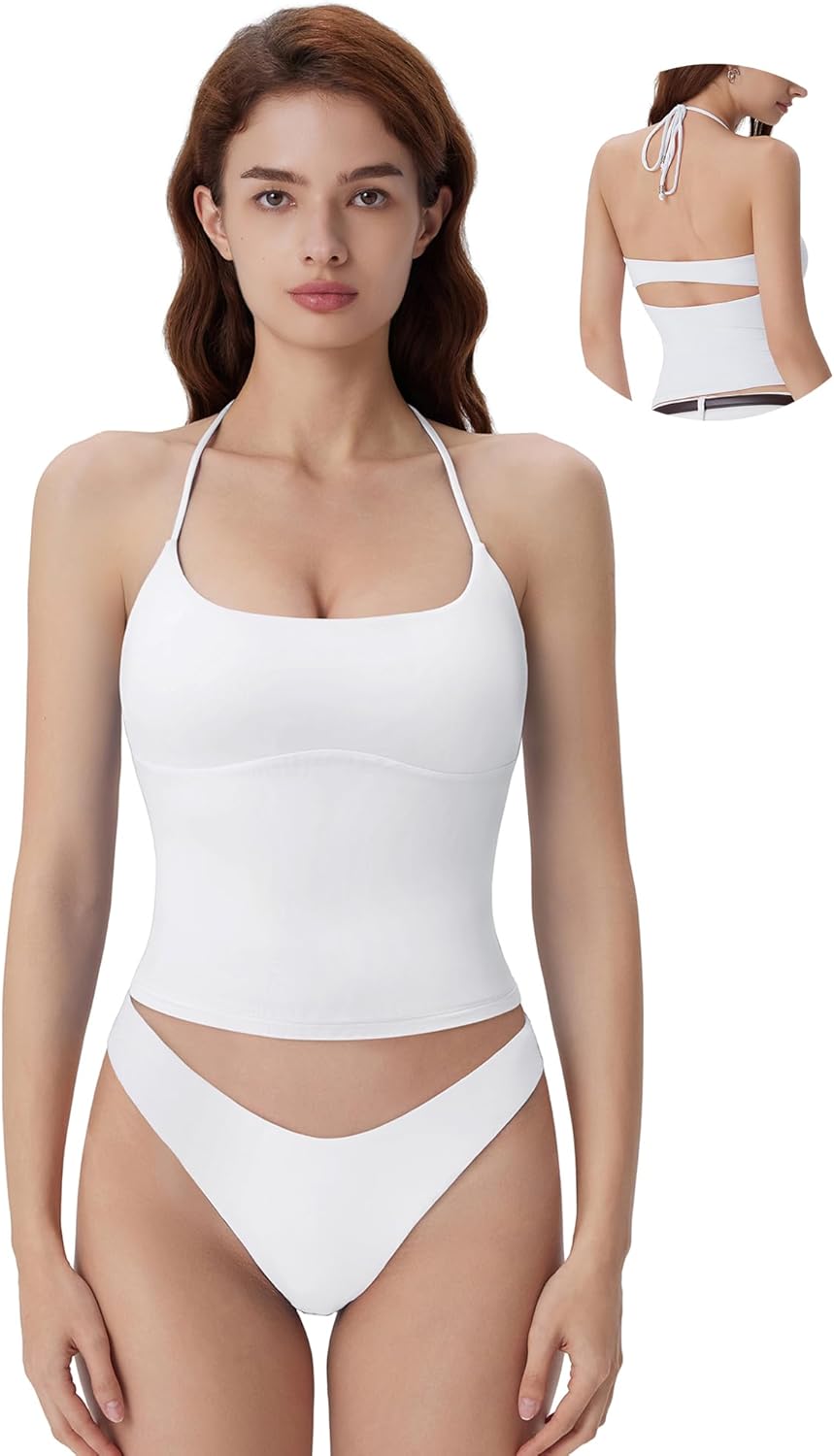 Halter Tops for Women Tank with Built in Bras Double - Adult & Kids T-Shirts, Sweatshirts & Hoodies apparel design preview 1