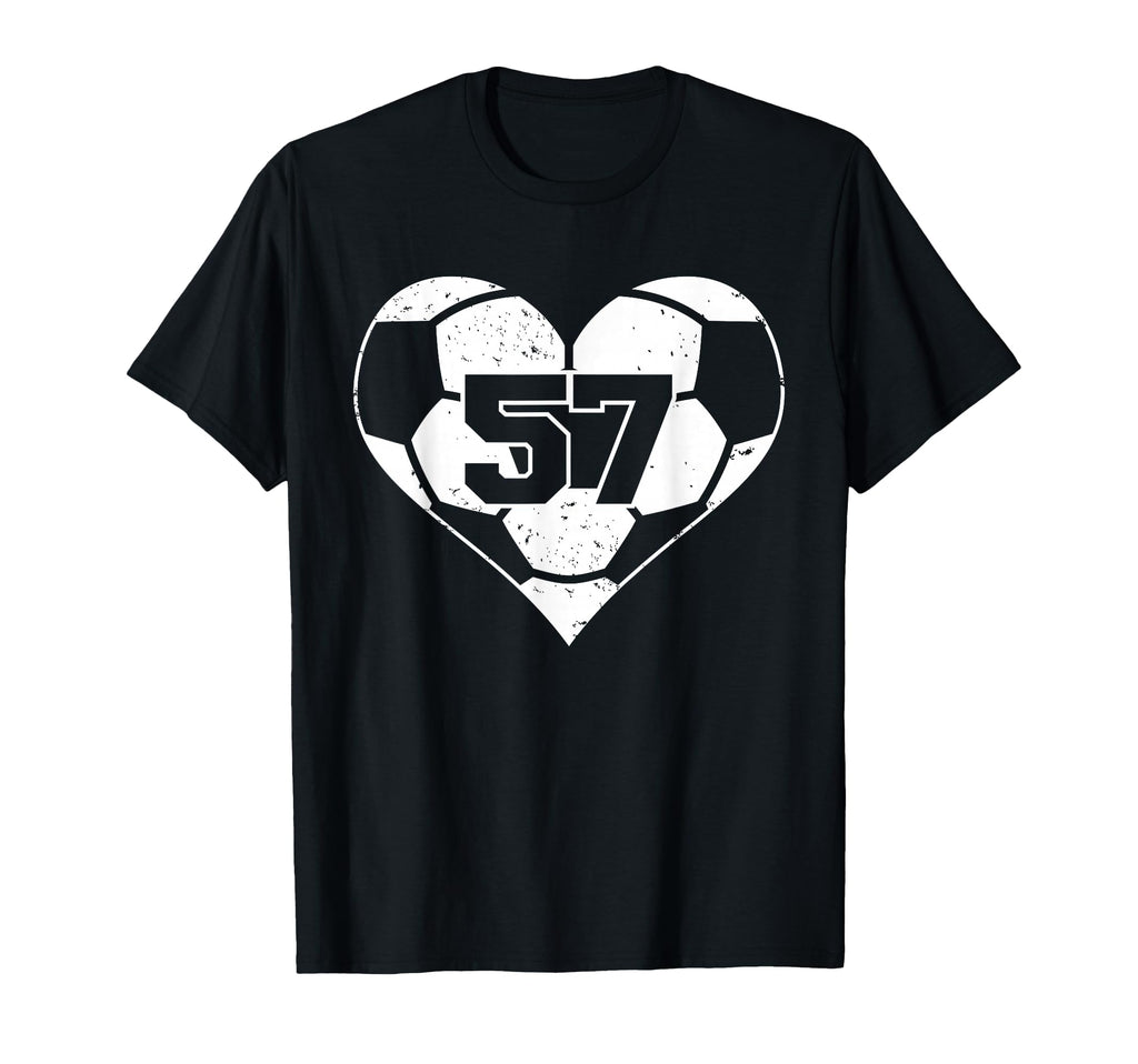 Soccer Heart Number 57 Jersey T-Shirt - Casual Everyday Wear Men Women - T-Shirt, Sweatshirt, Hoodie