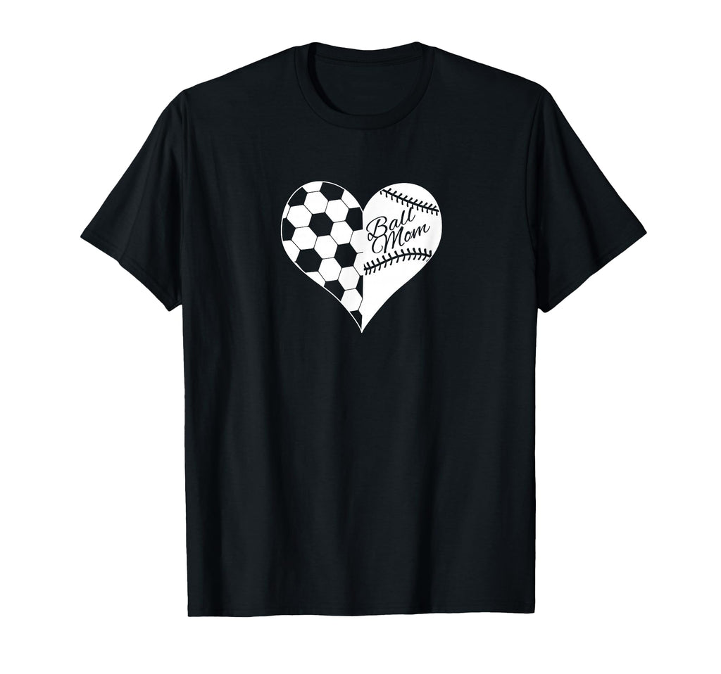 Baseball Laces Soccer Ball Pattern Heart T-Shirt - Custom Art Print Unisex - T-Shirt, Sweatshirt, Hoodie