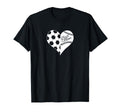 Baseball Laces Soccer Ball Pattern Heart T-Shirt - Custom Art Print Unisex - T-Shirt, Sweatshirt, Hoodie