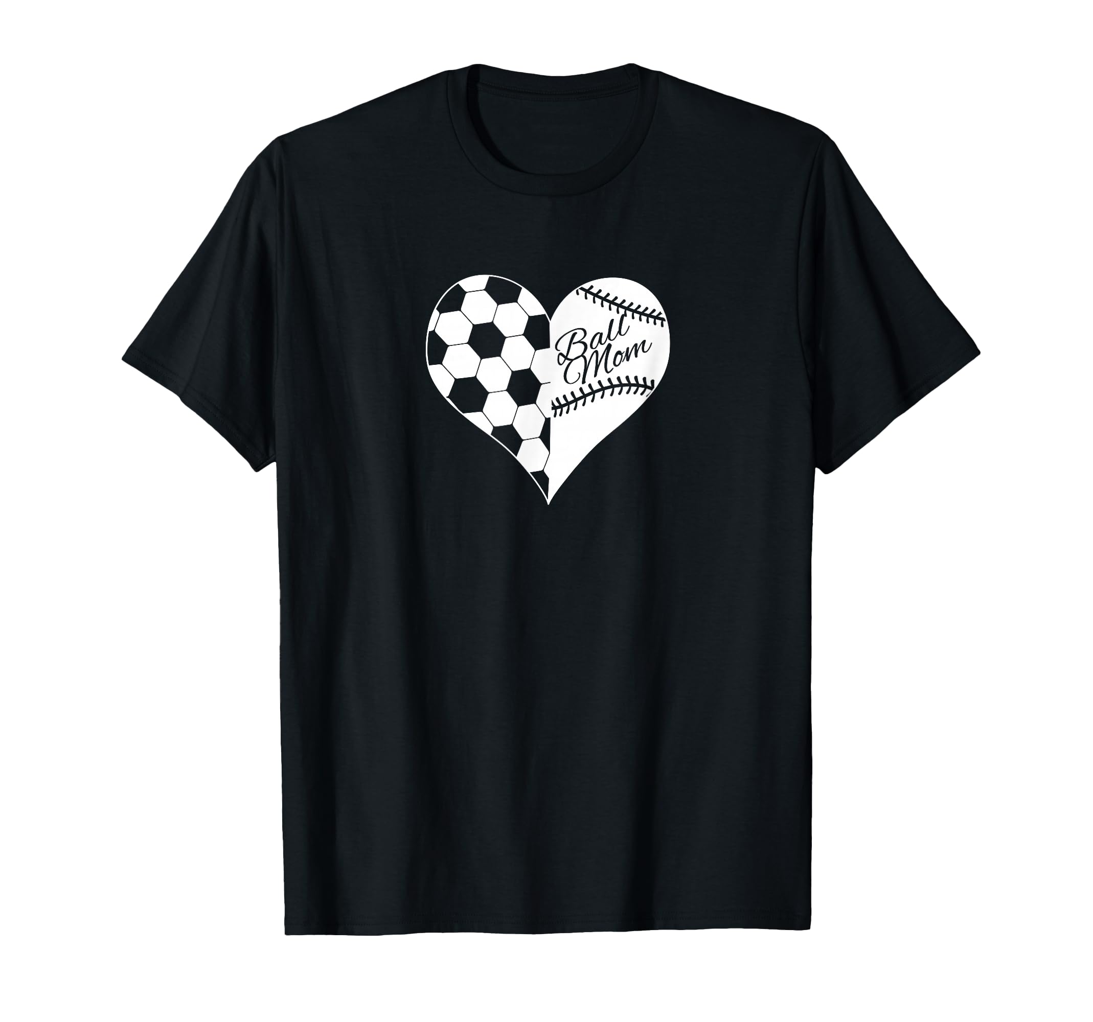 Baseball Laces Soccer Ball Pattern Heart T-Shirt - Custom Art Print Unisex - T-Shirt, Sweatshirt, Hoodie