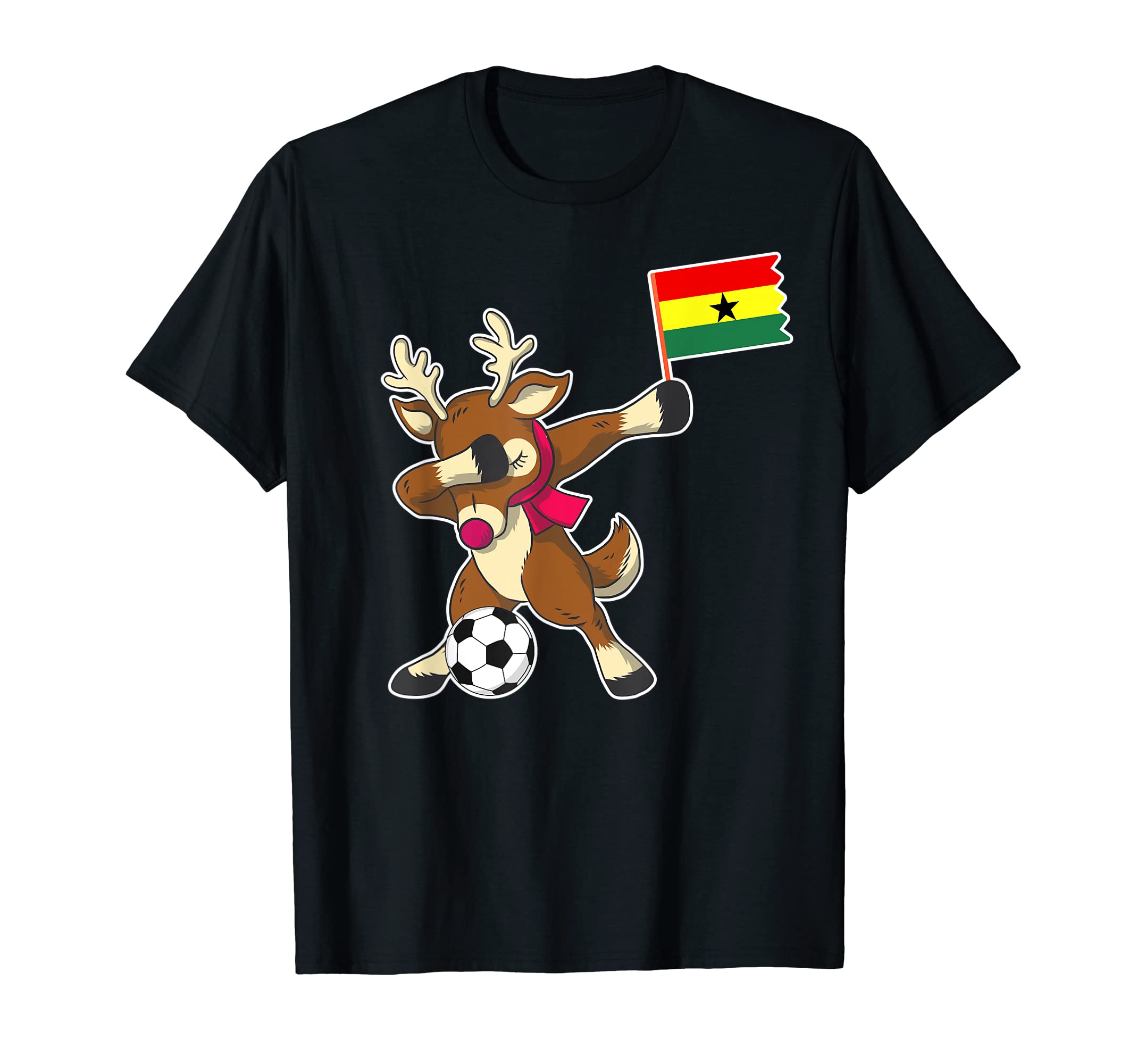 Soccer Ghanaian Flag Reindeer Ghana Soccer T-Shirt - Trendy Graphic Unisex - T-Shirt, Sweatshirt, Hoodie