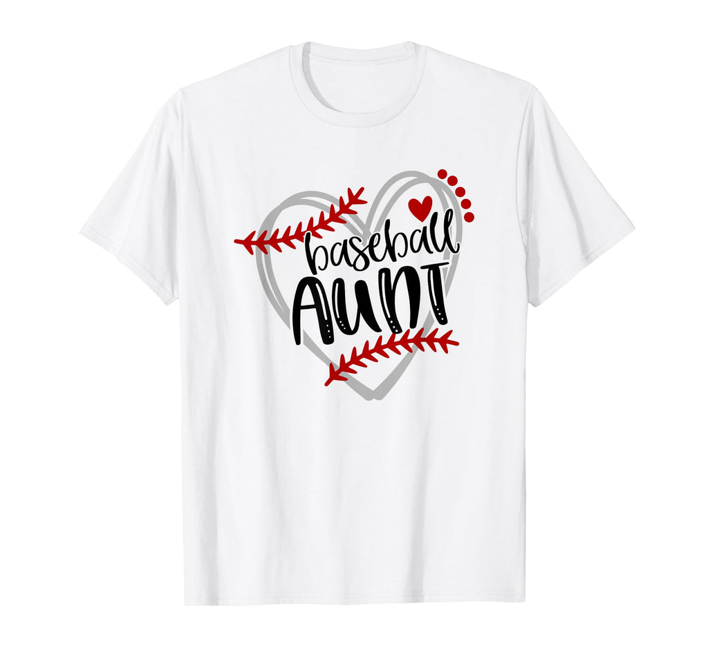 Baseball Heart Aunt Auntie Trendy T-Shirt - Fun Novelty Design Unisex - T-Shirt, Sweatshirt, Hoodie