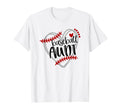 Baseball Heart Aunt Auntie Trendy T-Shirt - Fun Novelty Design Unisex - T-Shirt, Sweatshirt, Hoodie