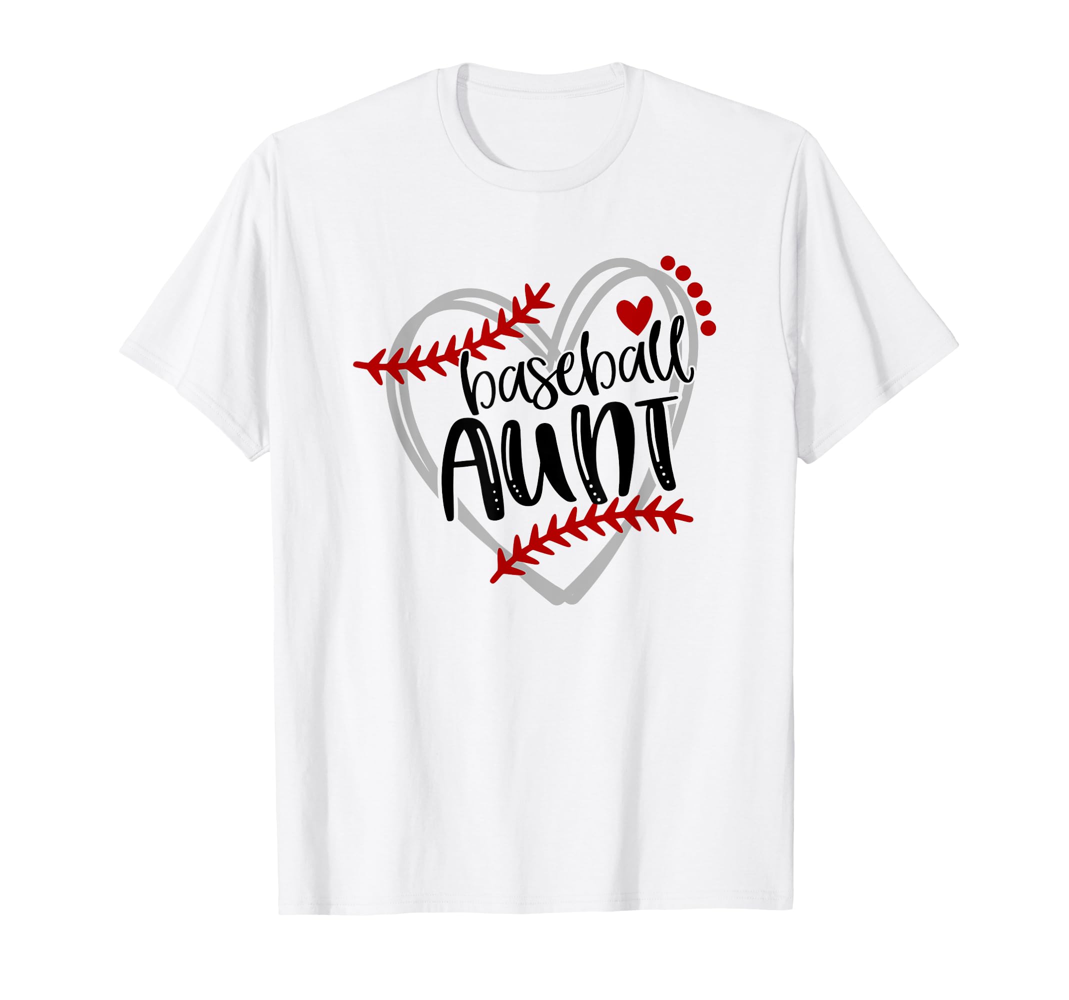 Baseball Heart Aunt Auntie Trendy T-Shirt - Fun Novelty Design Unisex - T-Shirt, Sweatshirt, Hoodie