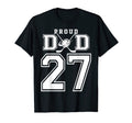 Number 27 Custom Proud Hockey Dad T-Shirt - Fun Novelty Design Men Women - T-Shirt, Sweatshirt, Hoodie