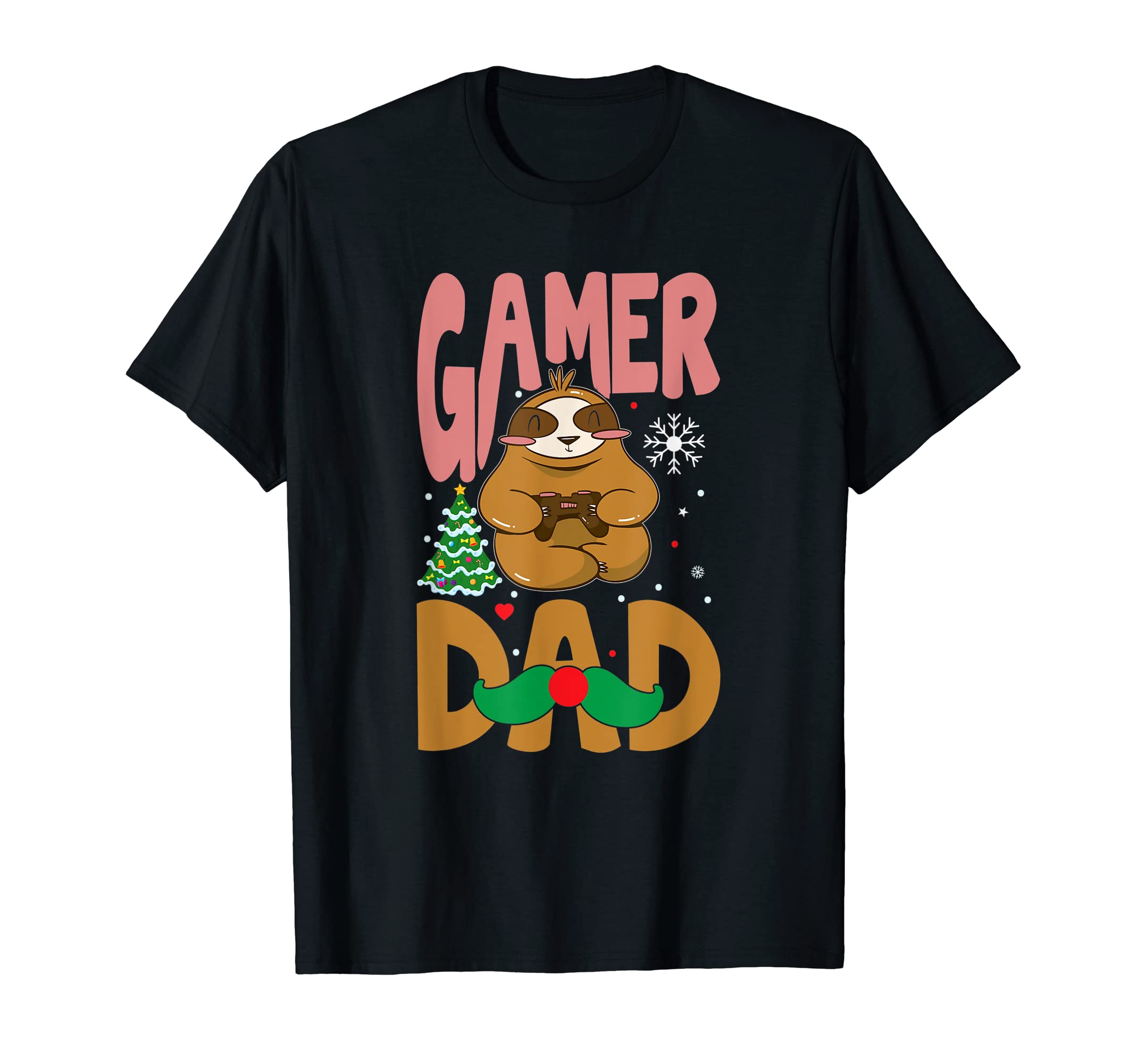 Family Family Funny Sloth Gamer Dad Daddy T-Shirt - Trendy Graphic Unisex - T-Shirt, Sweatshirt, Hoodie