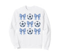 Soccer Coquette Toile Blue Bow Sweatshirt - Minimalist Print Men Women - T-Shirt, Sweatshirt, Hoodie