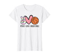Peace Love Basketball Heart T-Shirt - Casual Everyday Wear for Adults - T-Shirt, Sweatshirt, Hoodie