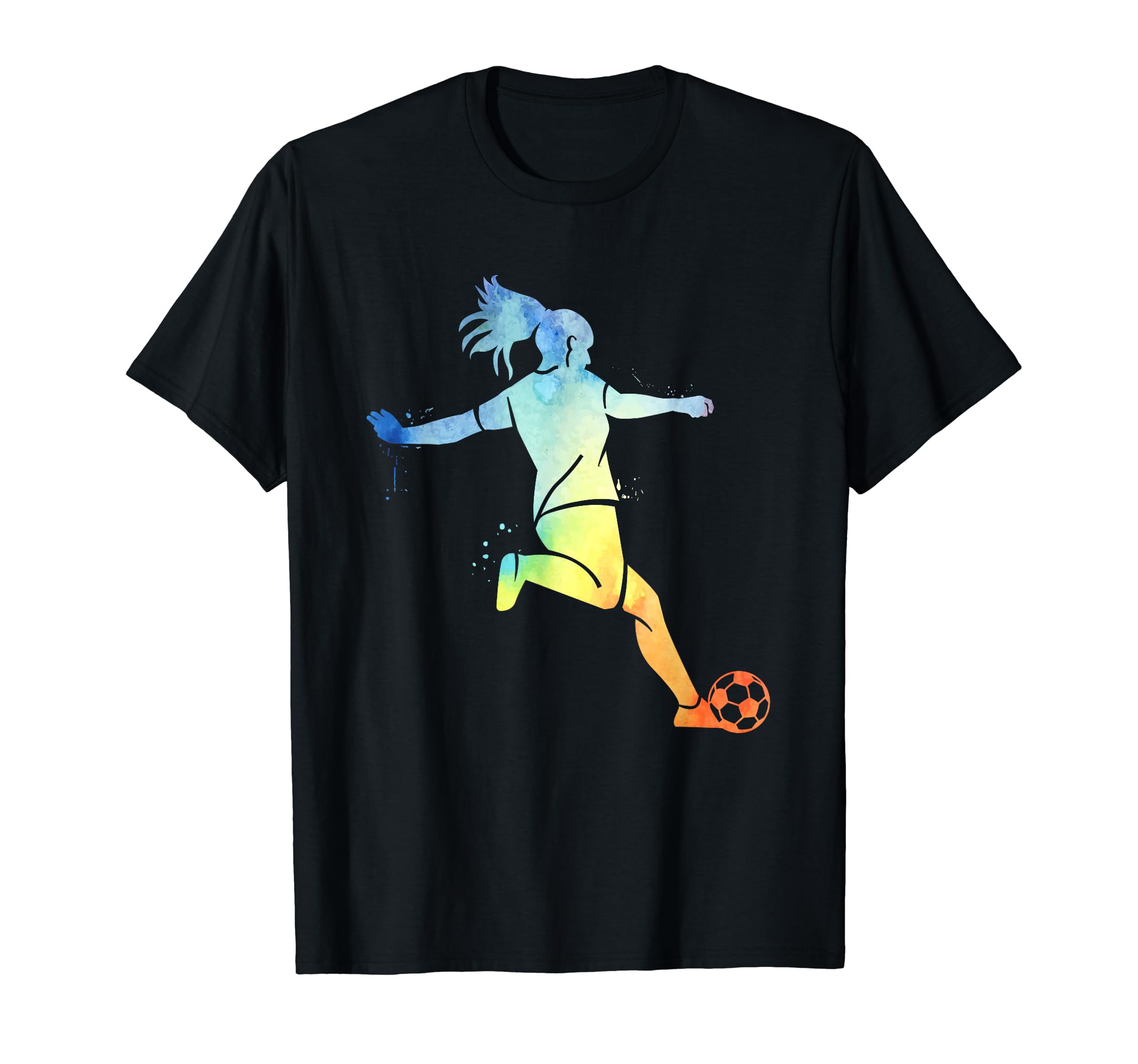 Playing Soccer Kicking Ball Multicolor T-Shirt - Graphic Print Unisex - T-Shirt, Sweatshirt, Hoodie