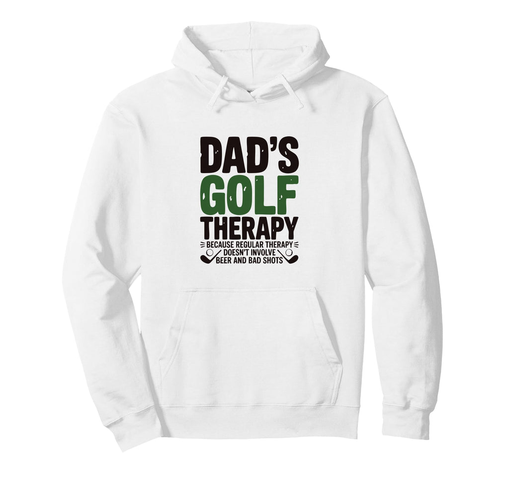 Dads Golf Therapy Beer Bad Shots Funny Hoodie - Fun Novelty Design Unisex - T-Shirt, Sweatshirt, Hoodie