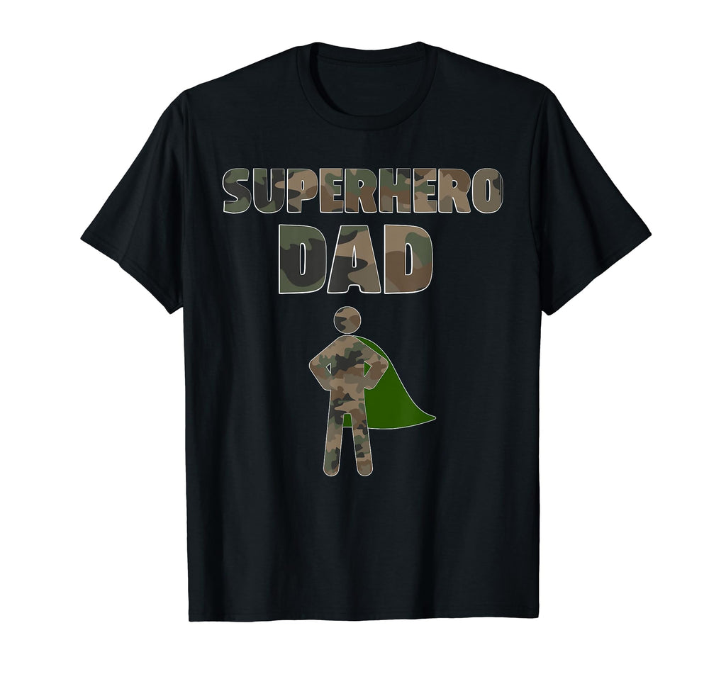 Camouflage Superhero Dad Military T-Shirt - Aesthetic Graphic Men Women - T-Shirt, Sweatshirt, Hoodie