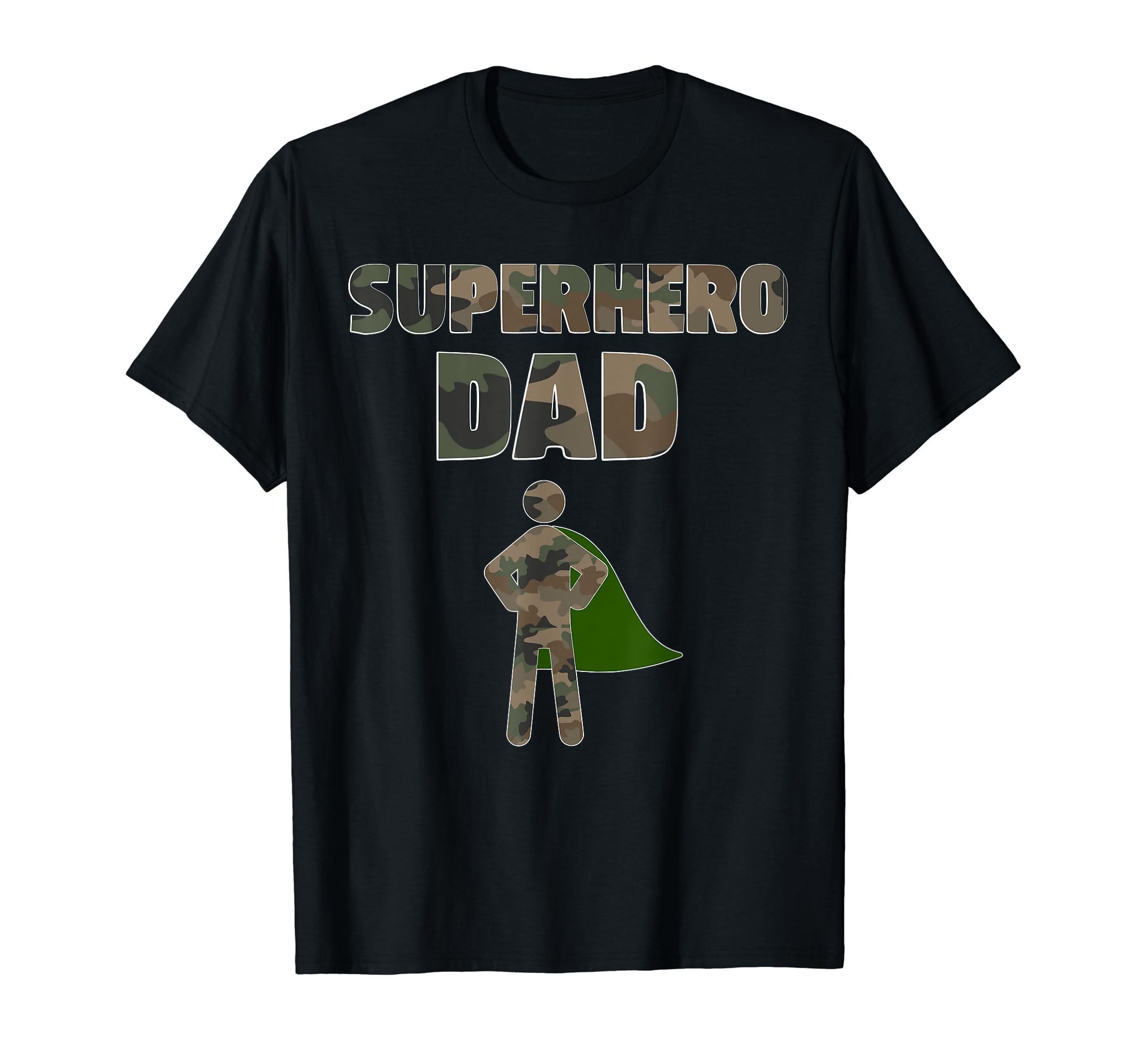 Camouflage Superhero Dad Military T-Shirt - Aesthetic Graphic Men Women - T-Shirt, Sweatshirt, Hoodie