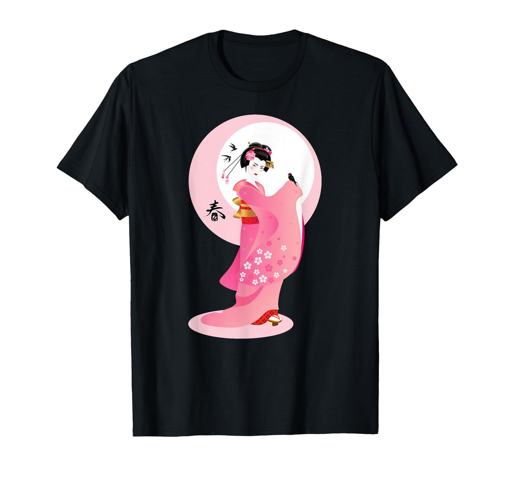 Japanese Kawaii Geisha Kimono T-Shirt - Fun Novelty Design for Adults - T-Shirt, Sweatshirt, Hoodie