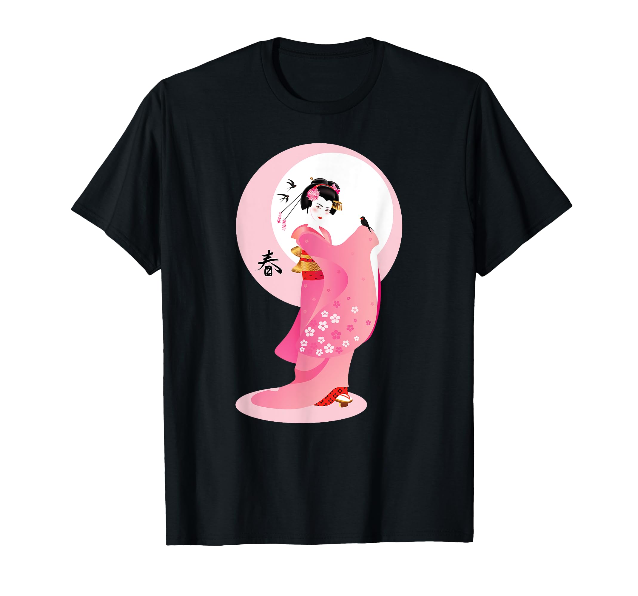 Japanese Kawaii Geisha Kimono T-Shirt - Fun Novelty Design for Adults - T-Shirt, Sweatshirt, Hoodie