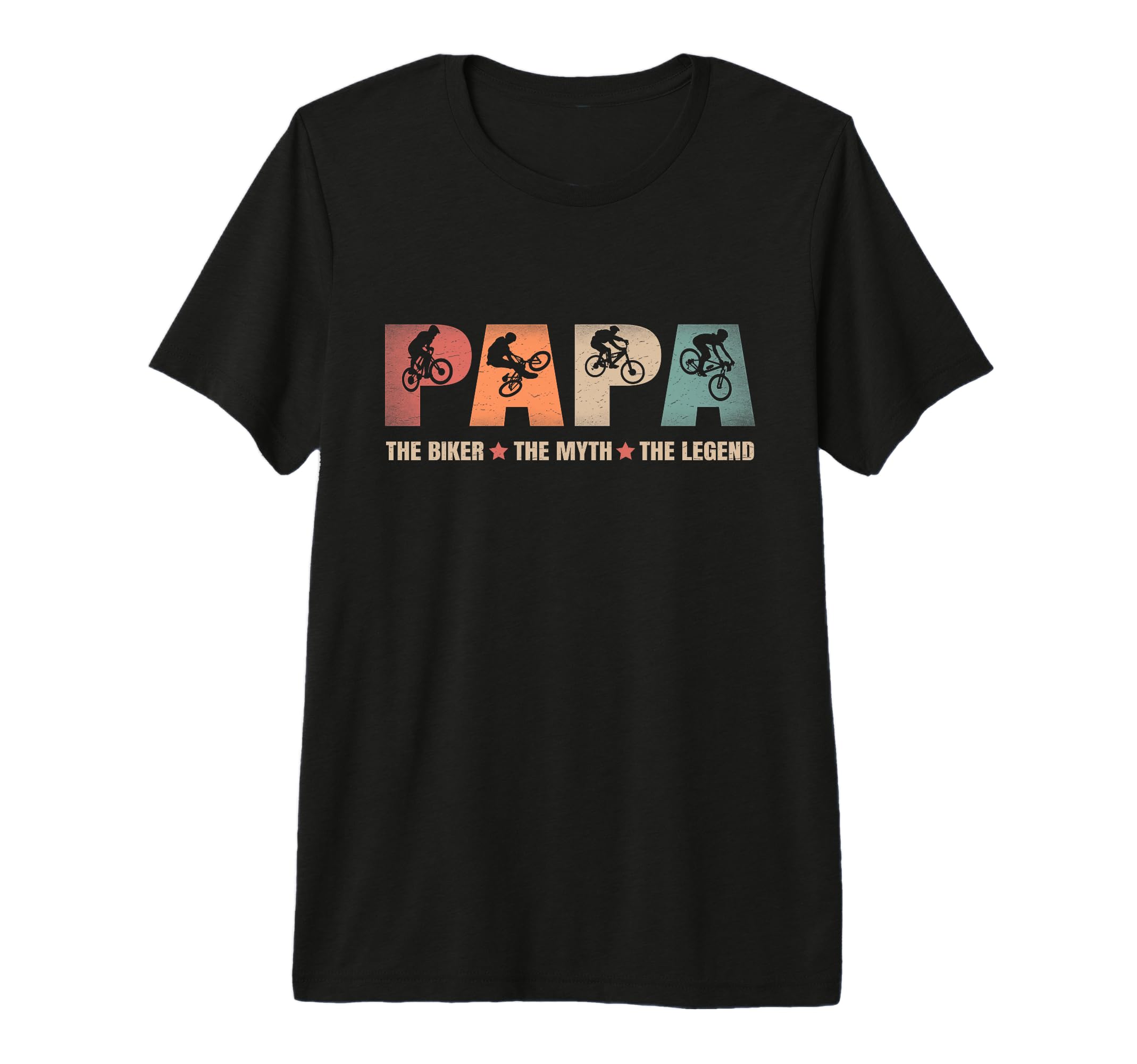 Papa Biker Myth Legend Bicycle Biking T-Shirt - Unique Graphic Unisex - T-Shirt, Sweatshirt, Hoodie