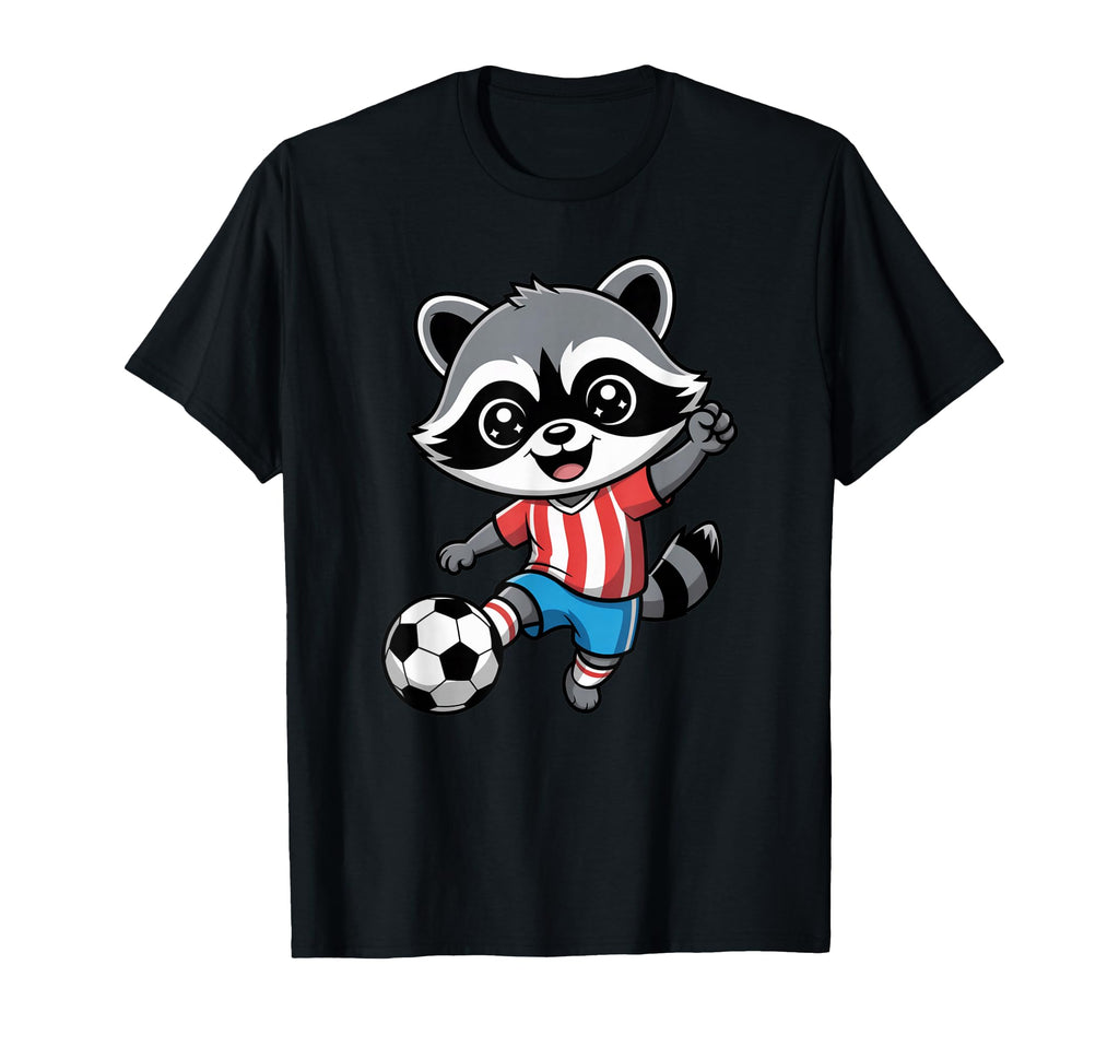 Raccoon Playing Soccer Raccoon T-Shirt - Aesthetic Graphic for Adults - T-Shirt, Sweatshirt, Hoodie