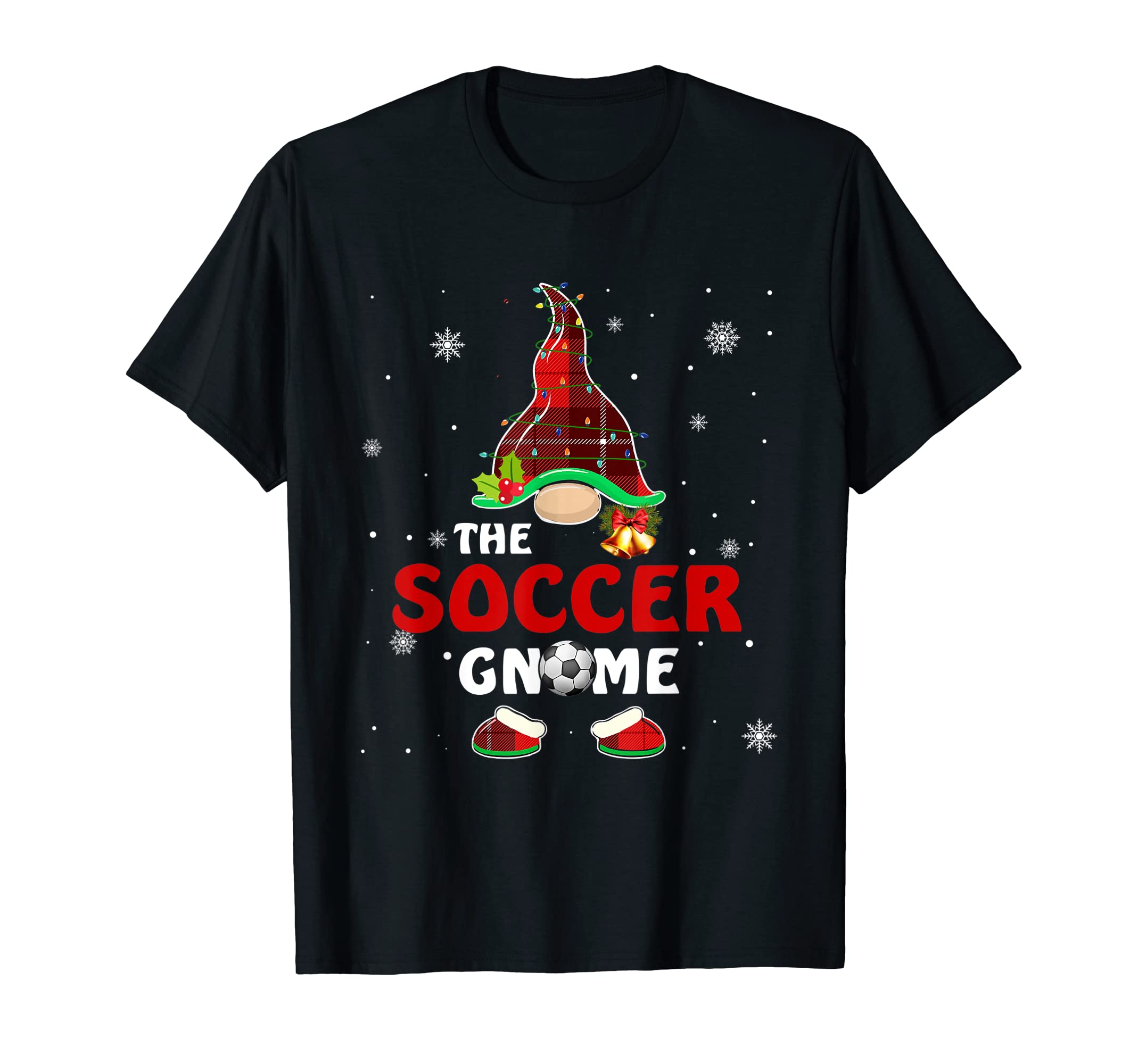 Soccer Gnome Buffalo Plaid Funny Family T-Shirt - Trendy Graphic Unisex - T-Shirt, Sweatshirt, Hoodie