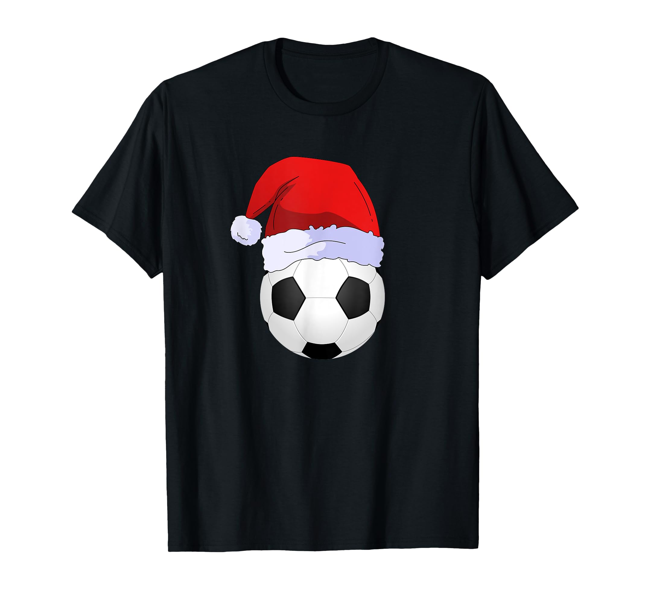 Soccer Ball Santa Hat Funny T-Shirt - Trendy Graphic Men Women - T-Shirt, Sweatshirt, Hoodie